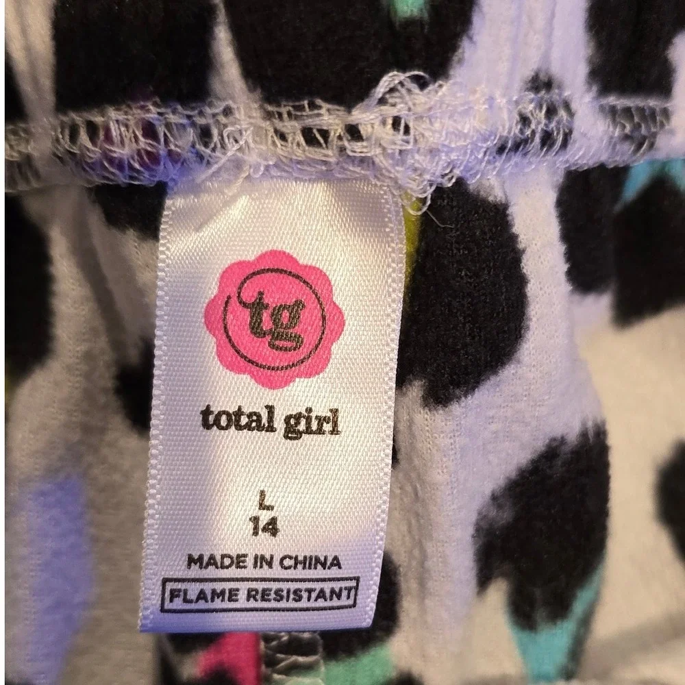 Total Girl Kids Size‎ L(14) Pajama Pants Leopard Print Lounge Sleep Bottoms